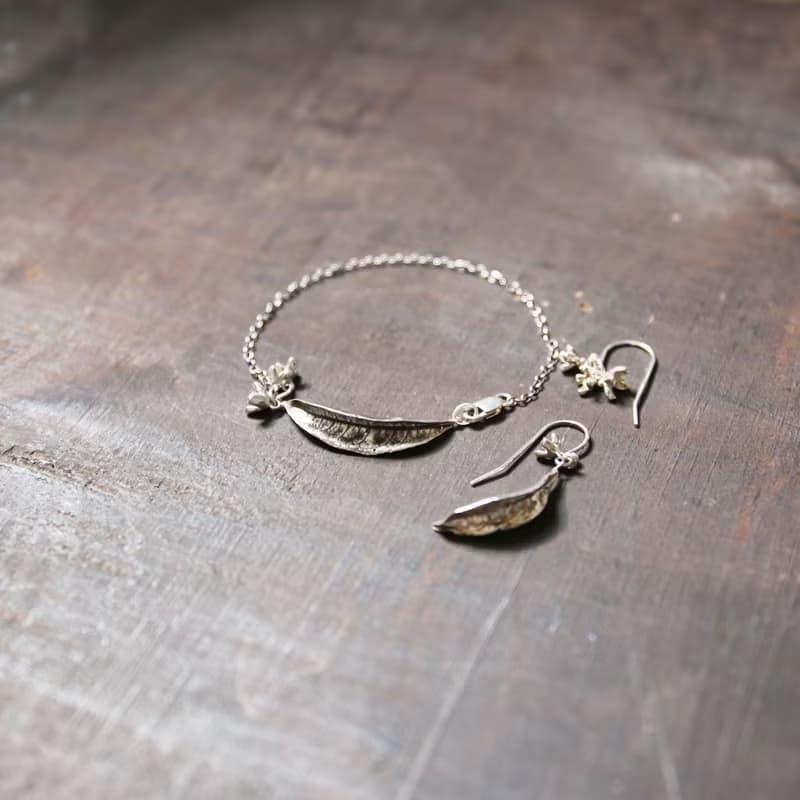 純銀桂花 桂花葉手鍊 幸運手鍊