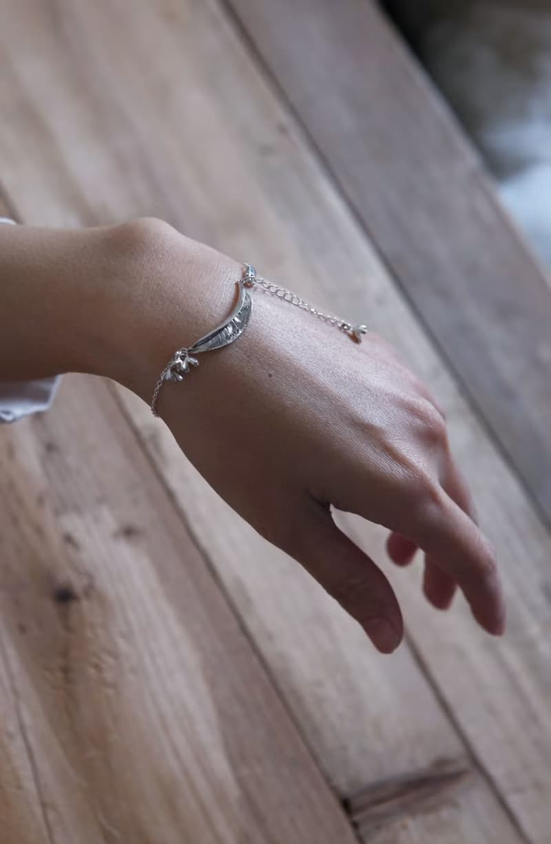 純銀桂花 桂花葉手鍊 幸運手鍊