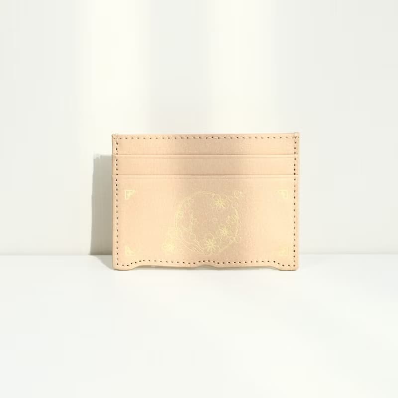 Vegan eco-friendly Hanji Leather Plum Blossom 韓国 誕生日プレゼント card wallet Pink