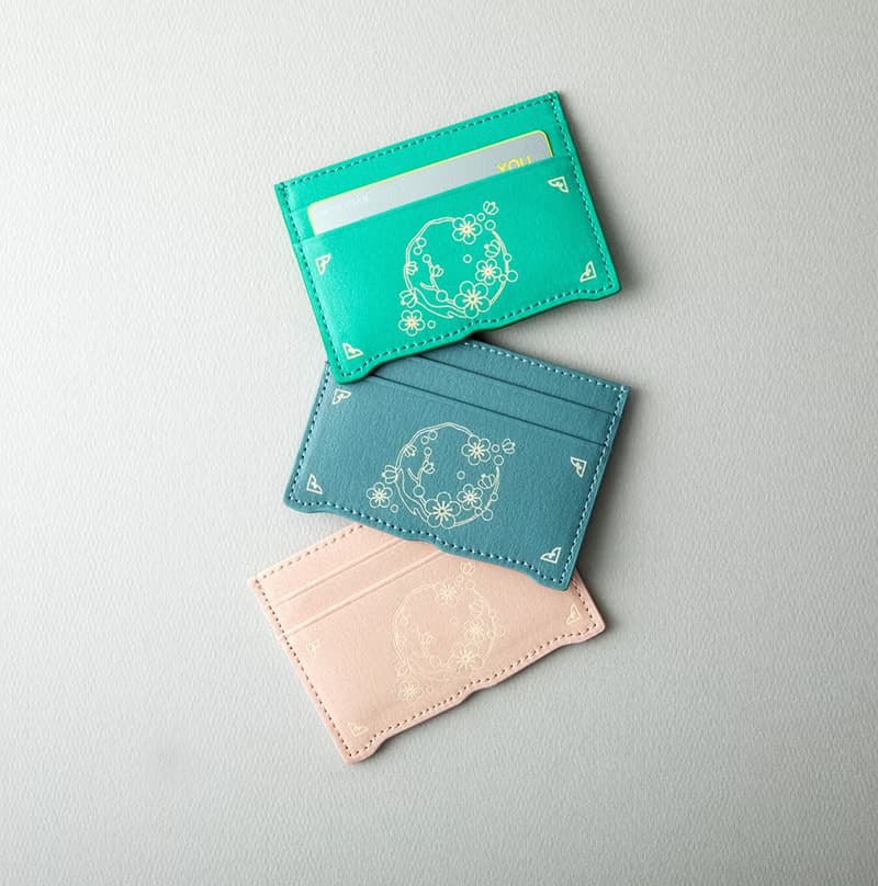 Vegan eco-friendly Hanji Leather Plum Blossom 韓国 誕生日プレゼント card wallet Pink