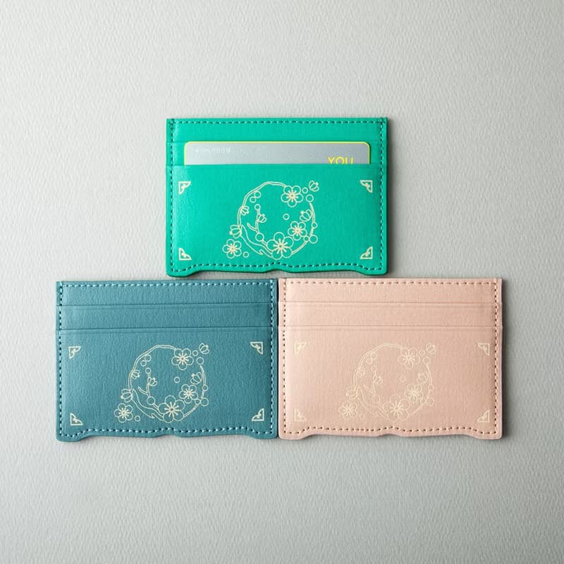 Vegan eco-friendly Hanji Leather Plum Blossom 韓国 誕生日プレゼント card wallet Pink