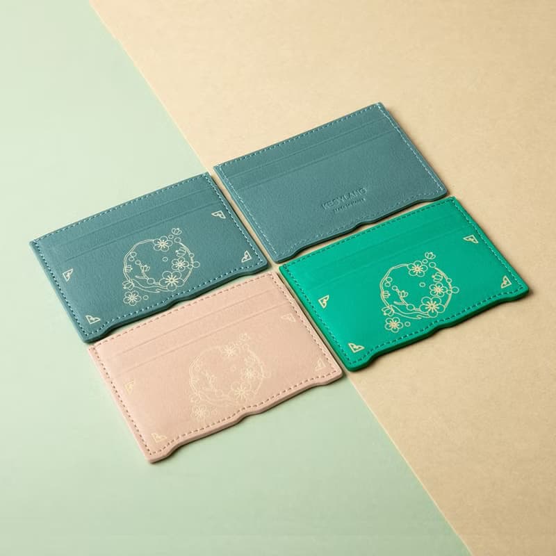 Vegan eco-friendly Hanji Leather Plum Blossom 韓国 誕生日プレゼント card wallet Pink