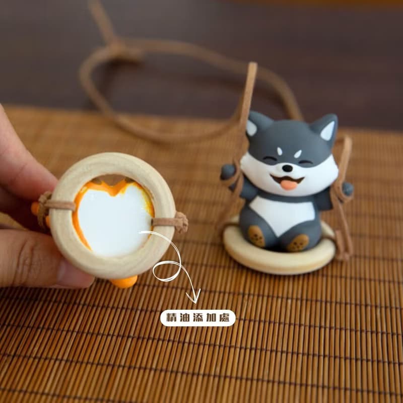 柴犬大學 鞦韆柴柴擴香石組 車內/室內香氛 芳香石 送禮 柴犬禮物