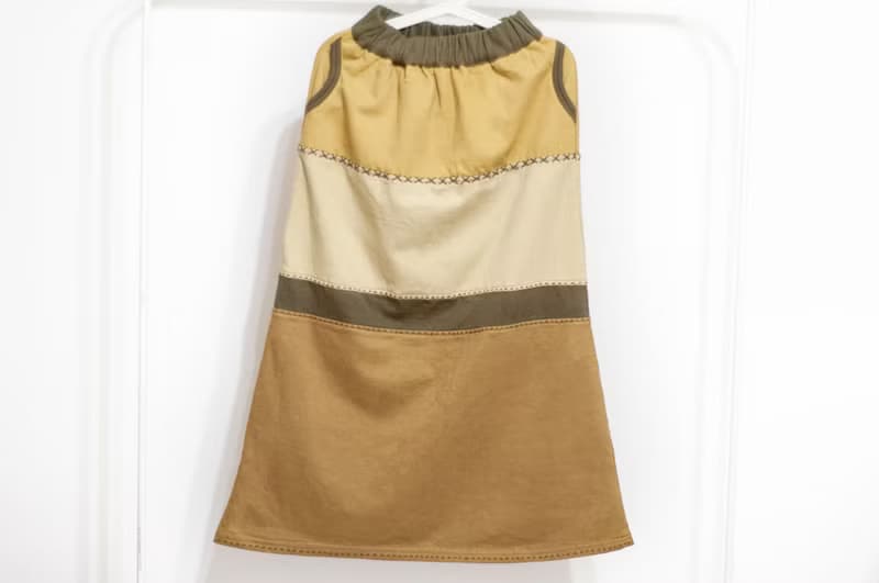 內刷毛厚棉刺繡裙/民族風裙/波希米亞裙skirt/手工拼布裙-咖森林