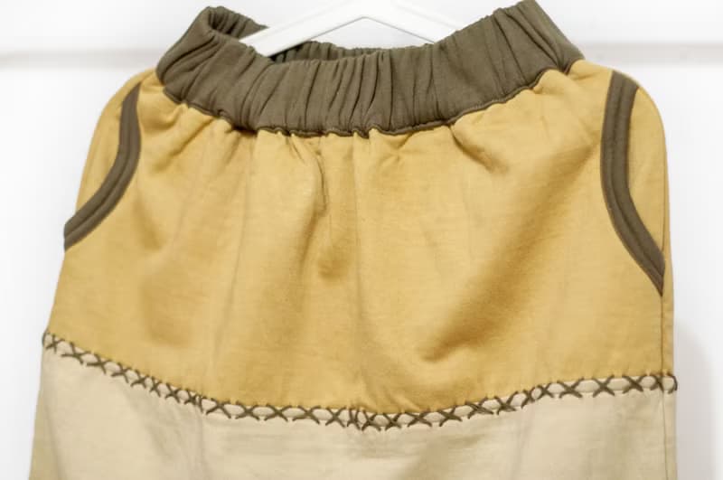 內刷毛厚棉刺繡裙/民族風裙/波希米亞裙skirt/手工拼布裙-咖森林