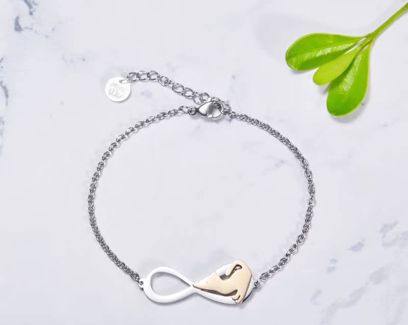 伸懶腰的貓手鍊 - 永恆與貓系列-抗敏醫療鋼