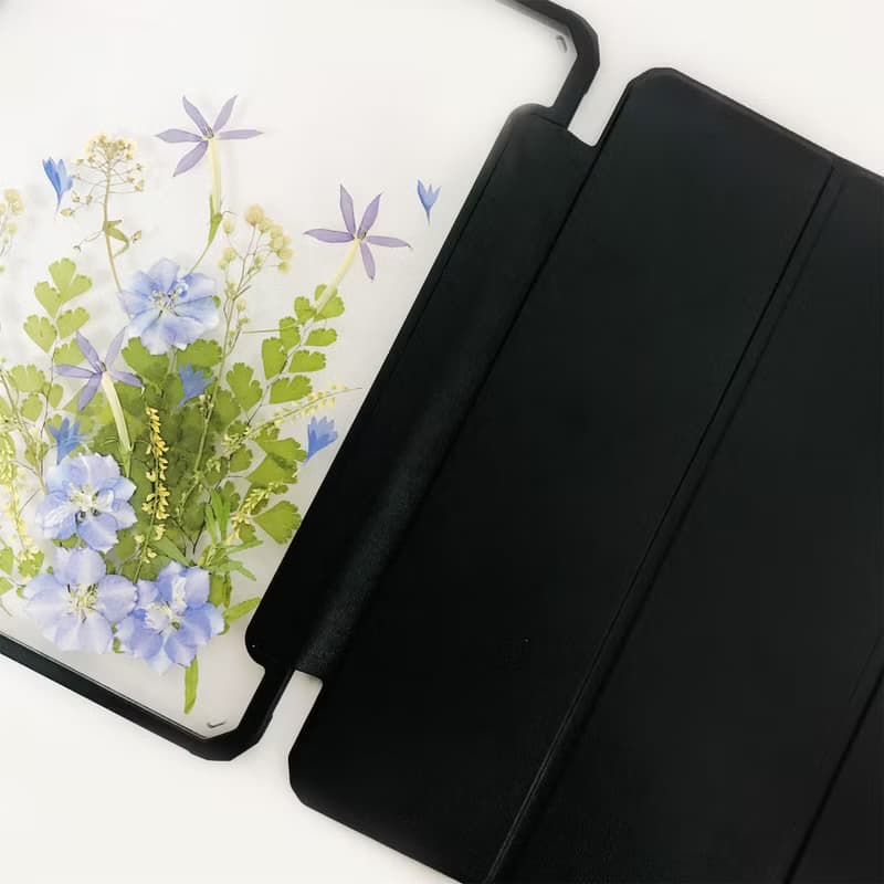 綠草藍花手工押花iPad殼 iPad Air 11吋 13吋 iPad Pro 11吋 13吋