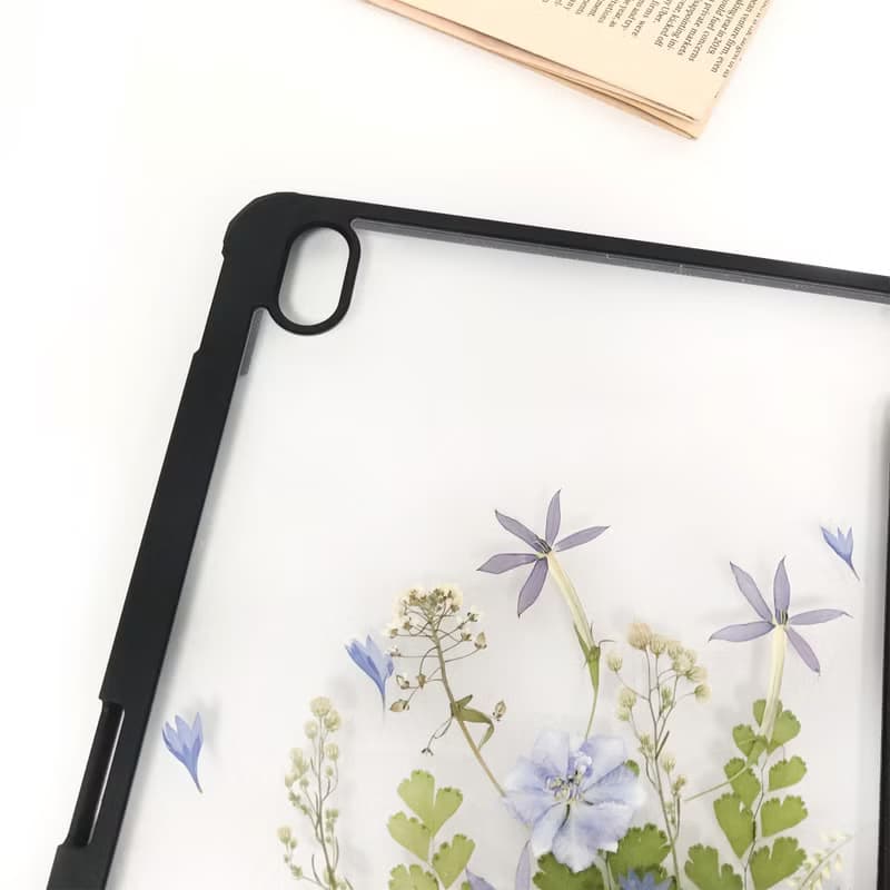 綠草藍花手工押花iPad殼 iPad Air 11吋 13吋 iPad Pro 11吋 13吋