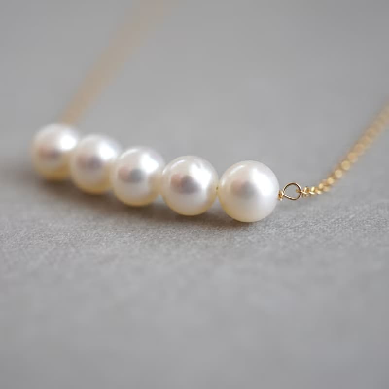 14kgf 淡水パールラインネックレス 5mm