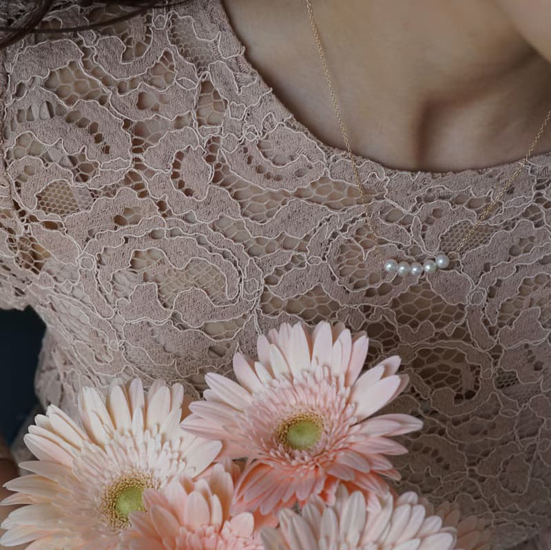 14kgf 淡水パールラインネックレス 5mm