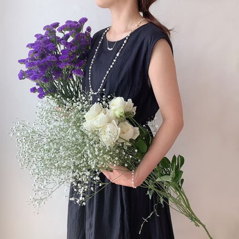 14kgf 淡水パールラインネックレス 5mm