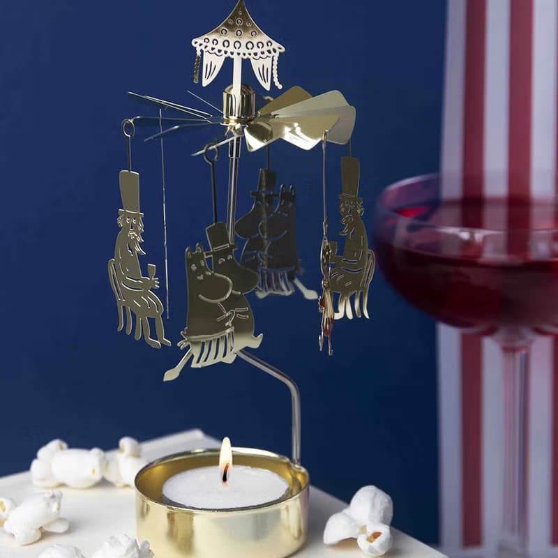 moomin 姆明/嚕嚕米旋轉燭座(附蠟燭)/送禮/精美禮盒