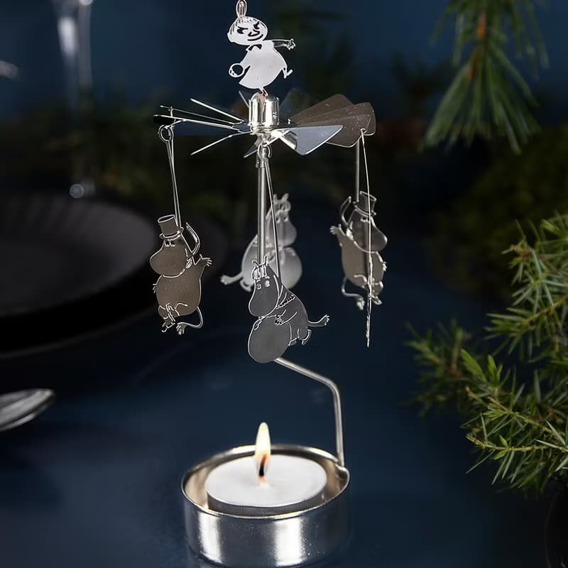 moomin 姆明/嚕嚕米旋轉燭座(附蠟燭)/送禮/精美禮盒