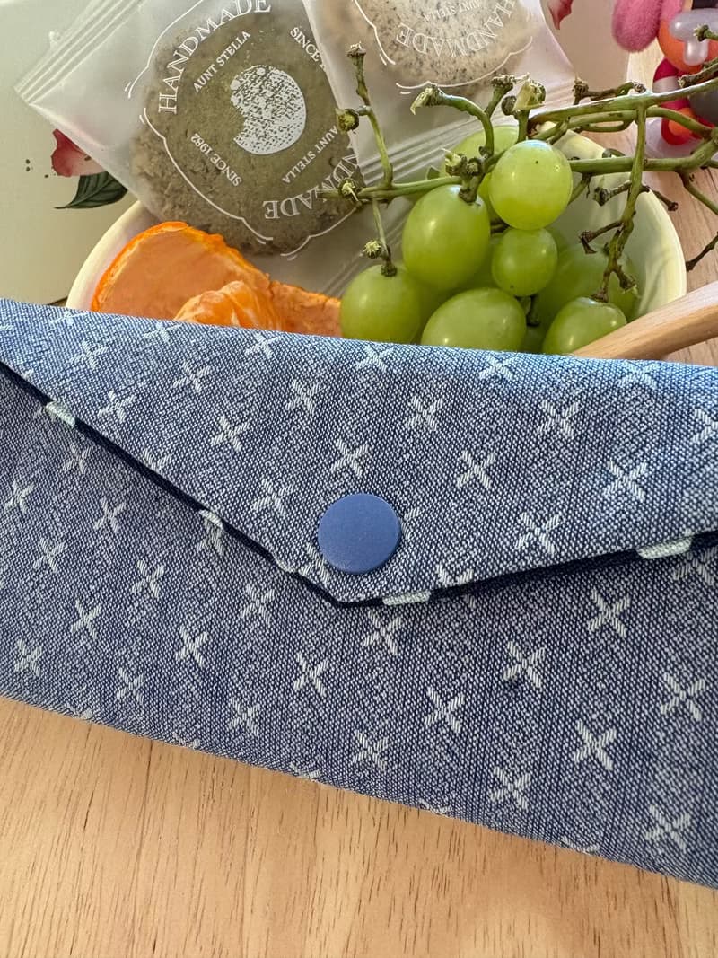 文青風環保純棉筷袋 名媛編織 質感霧藍 厚實優質  日本 潮物 收