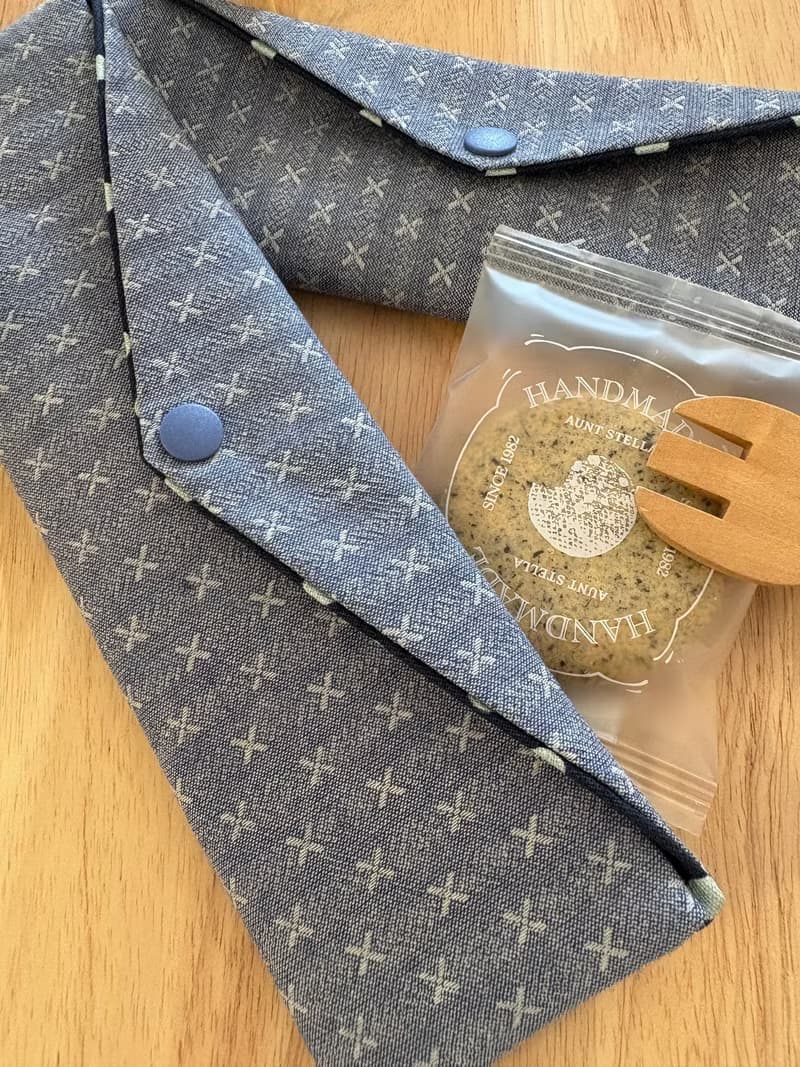 文青風環保純棉筷袋 名媛編織 質感霧藍 厚實優質  日本 潮物 收