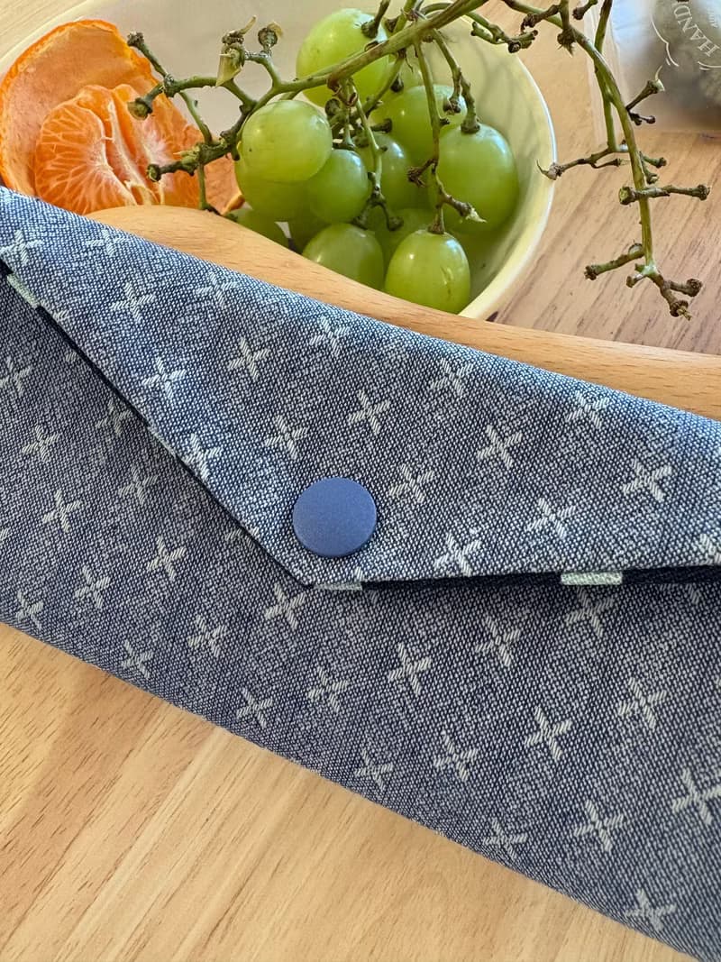 文青風環保純棉筷袋 名媛編織 質感霧藍 厚實優質  日本 潮物 收