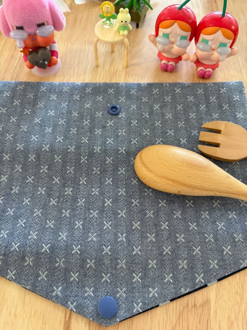 文青風環保純棉筷袋 名媛編織 質感霧藍 厚實優質  日本 潮物 收