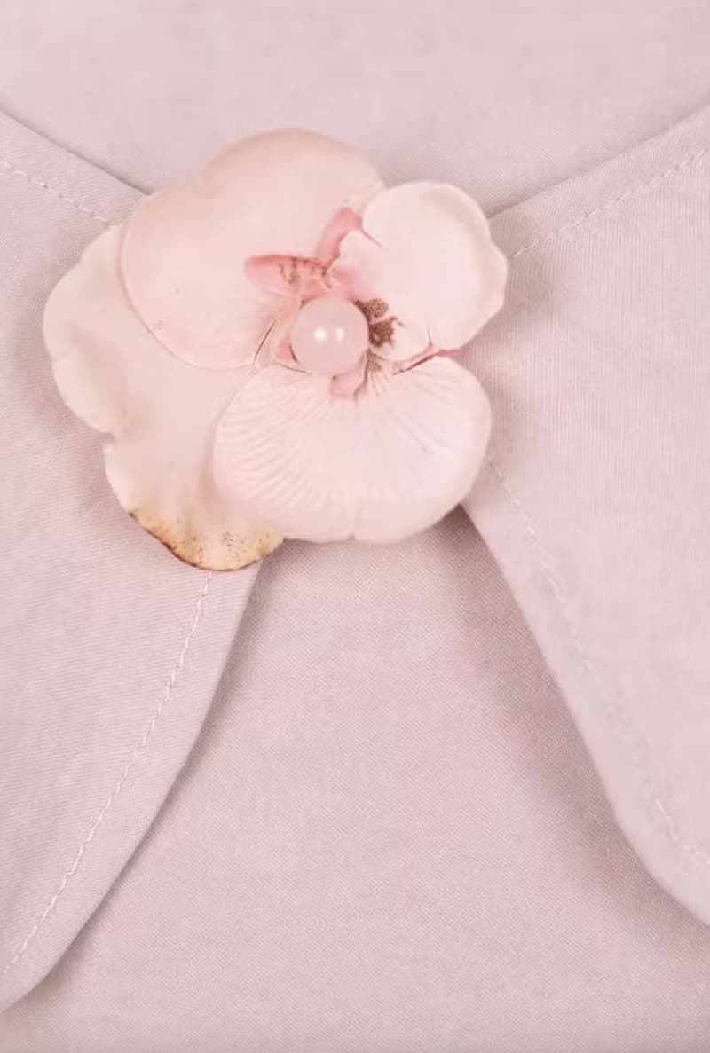 心事 粉色少女改良旗袍連身裙 小披肩兩件套 手工製