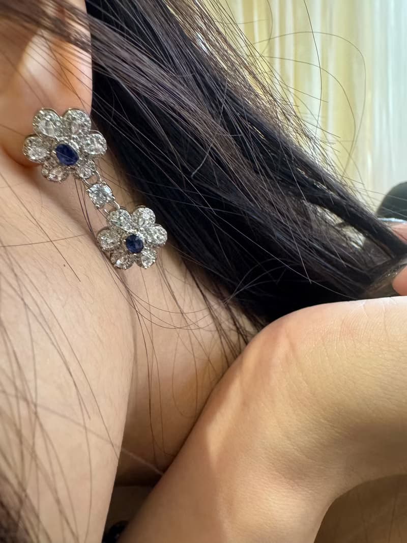 可愛無所謂。天然 藍寶石 耳環 耳針 皇家藍 天然寶石 s925銀針