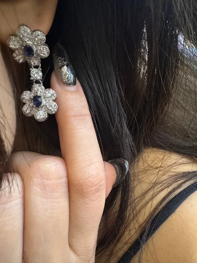 可愛無所謂。天然 藍寶石 耳環 耳針 皇家藍 天然寶石 s925銀針