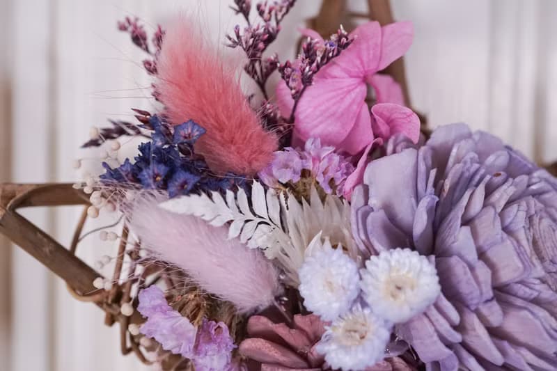 【聖誕禮物】擴香永生花環-粉紫/贈天然精油/純手工台灣製