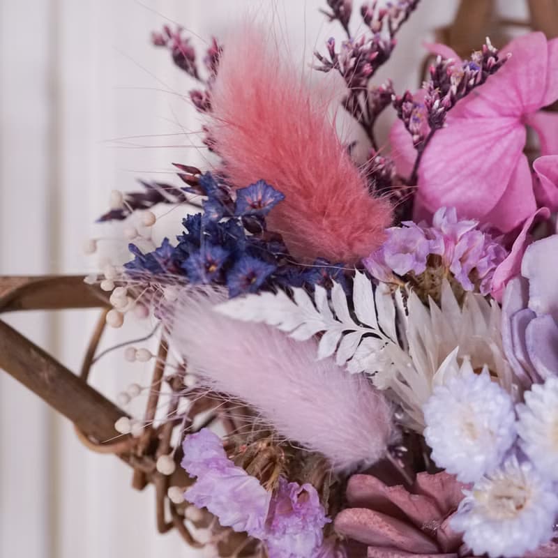 【聖誕禮物】擴香永生花環-粉紫/贈天然精油/純手工台灣製