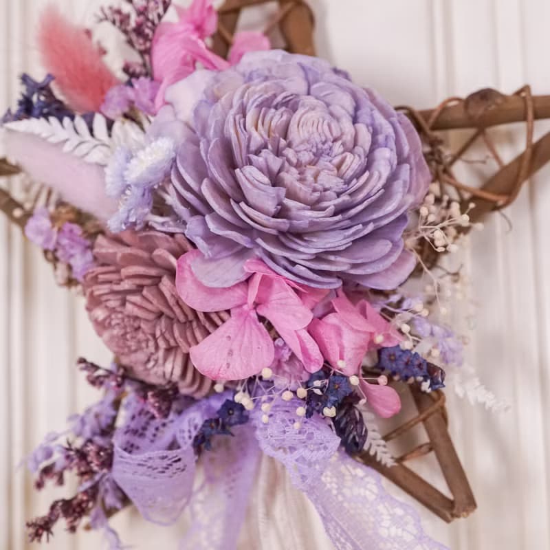 【聖誕禮物】擴香永生花環-粉紫/贈天然精油/純手工台灣製