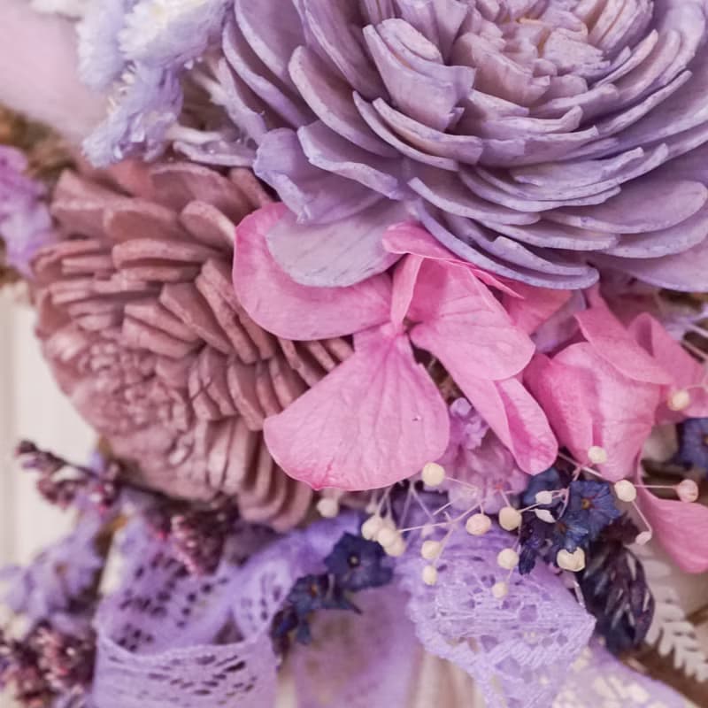 【聖誕禮物】擴香永生花環-粉紫/贈天然精油/純手工台灣製