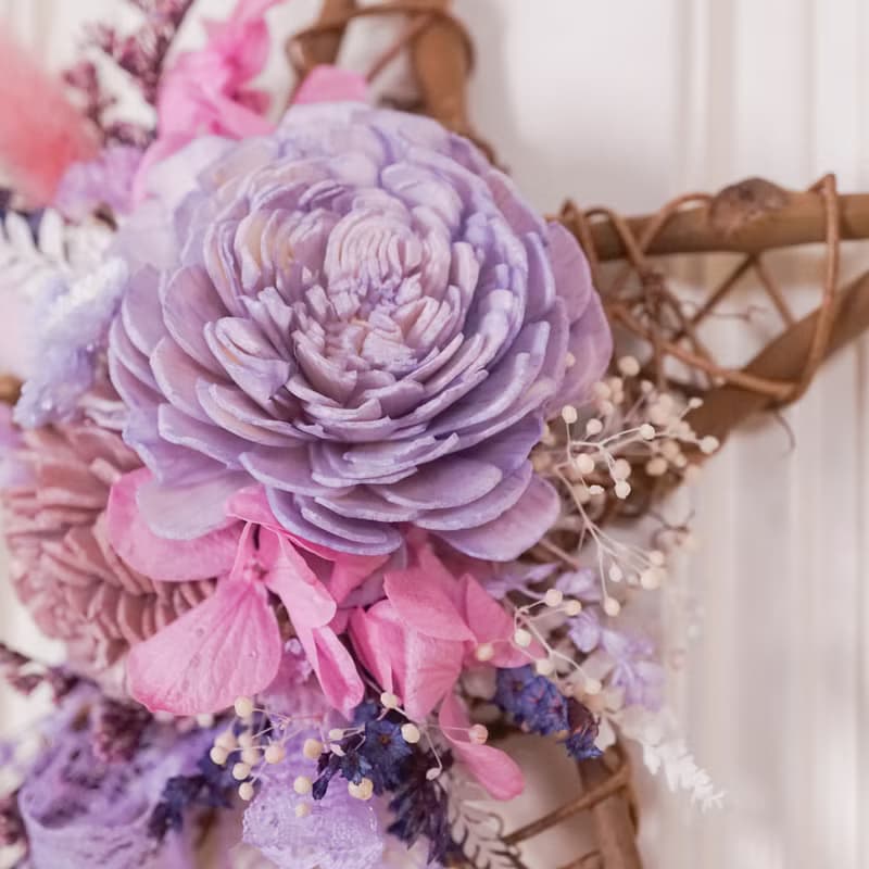 【聖誕禮物】擴香永生花環-粉紫/贈天然精油/純手工台灣製