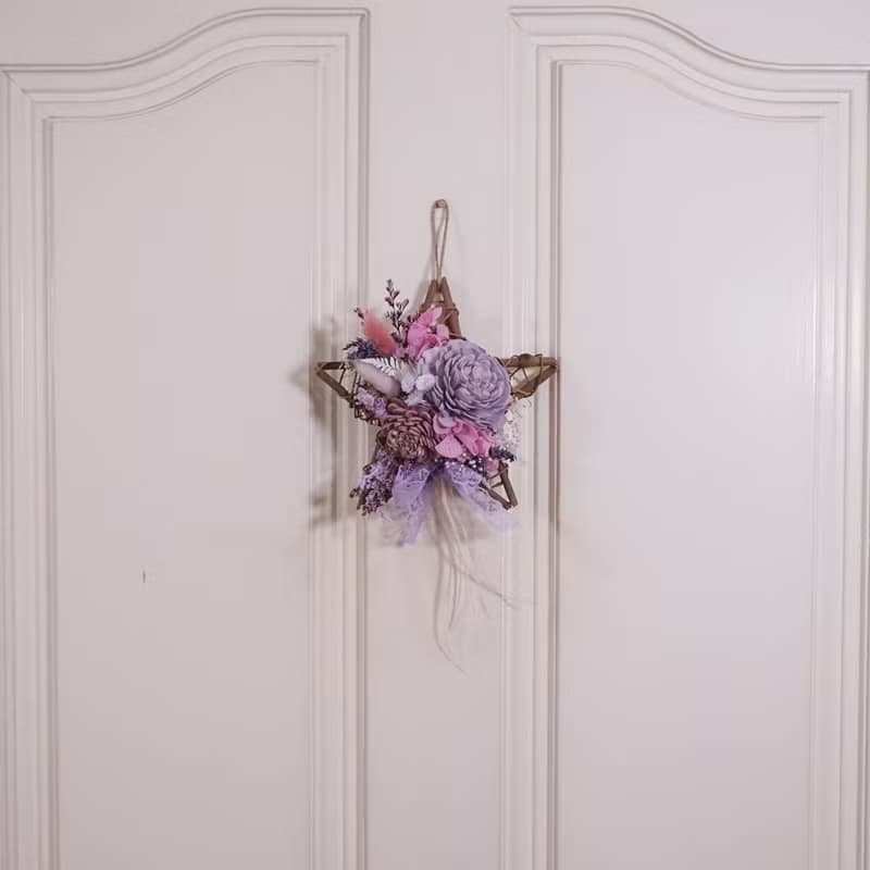 【聖誕禮物】擴香永生花環-粉紫/贈天然精油/純手工台灣製