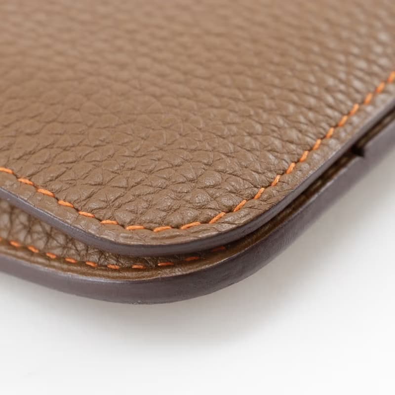【日本直送】エルメス HERMES ドゴン 長財布 バイカラー トゴ 茶/オレンジ  ユニセックス【中古】