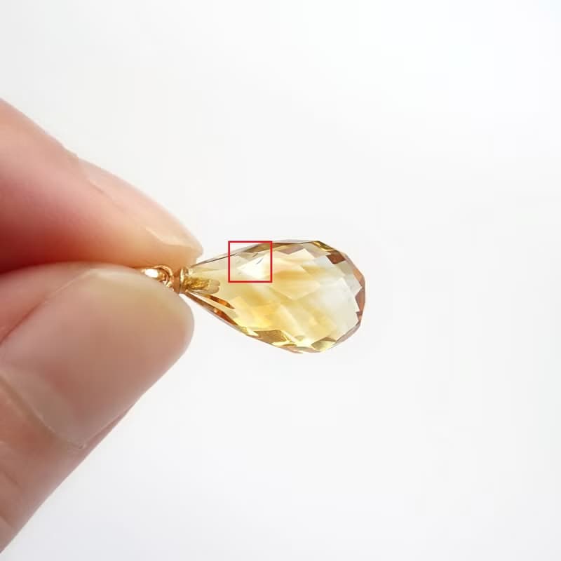 限量現貨- 天然黃水晶 梨形切割 古董純 14K 金墜 | 14Kgf 包金鍊