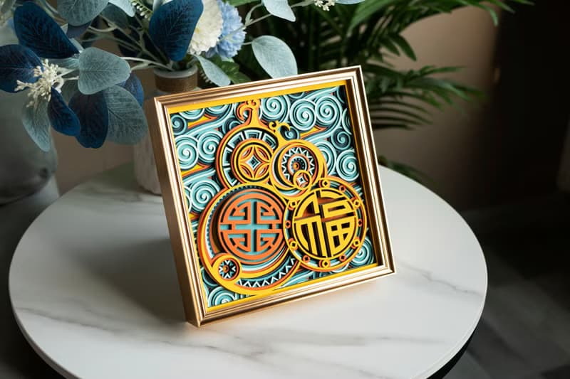 梯木疊雕-福祿雙臨|客廳玄關電視櫃酒櫃裝潢擺件喬遷新居開業禮品