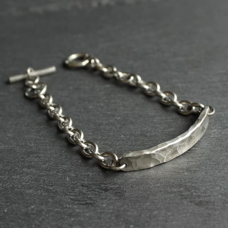 錫×銀手鐲  ID 鏈 Bracelet -AZUKI-