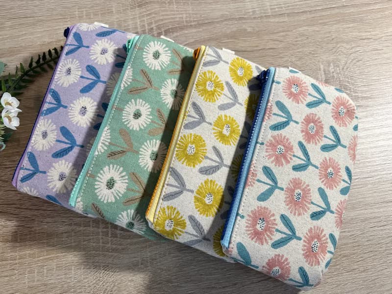 【現貨】野花日和手作拉鍊小包/零錢包/收納袋/小花拉鍊頭
