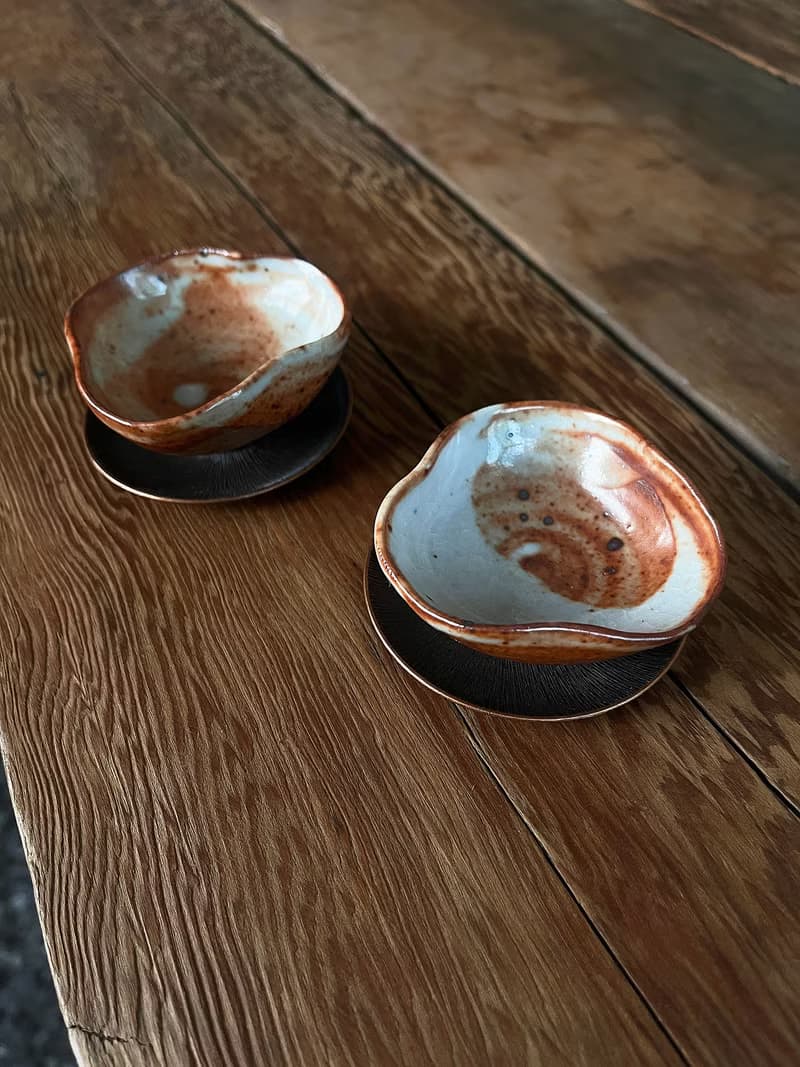 志野 茶杯 兩入 | 陶器皿