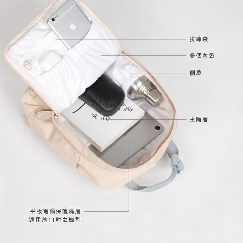 【DOUGHNUT】10.5吋 防潑水 迷你後背包 馬卡龍 水壺格-粉 NT