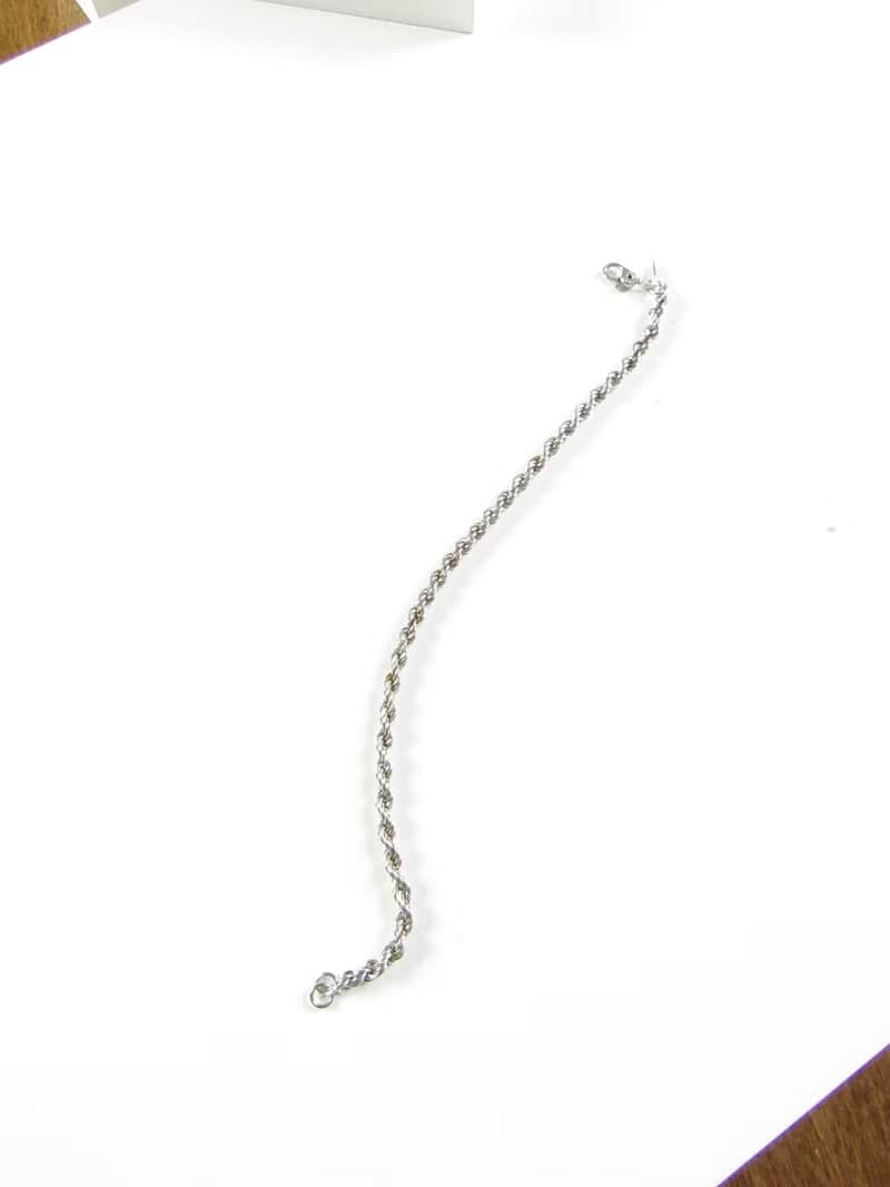 Vintage Monet Rope Chain Silver Bracelet