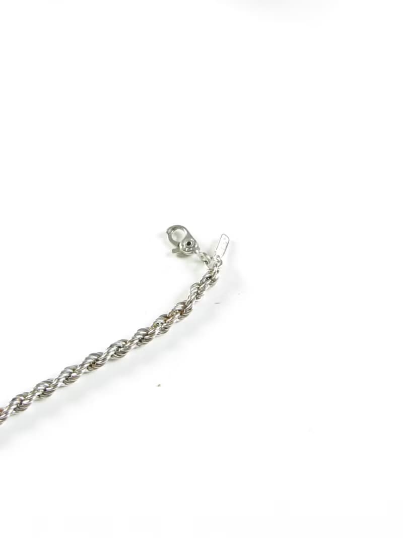 Vintage Monet Rope Chain Silver Bracelet