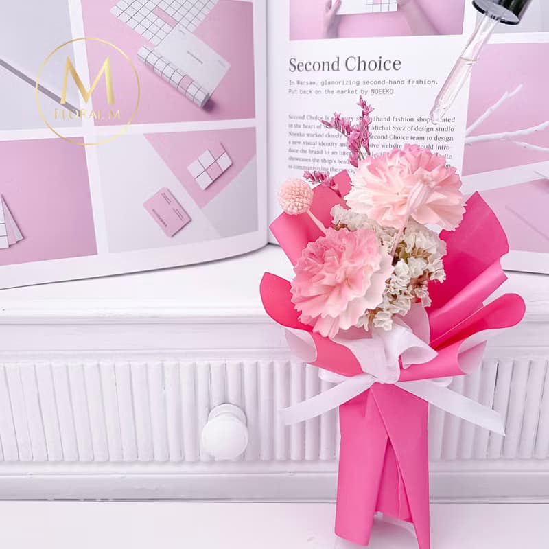 草莓卡士達擴香小花束(贈送5ml香氛油)