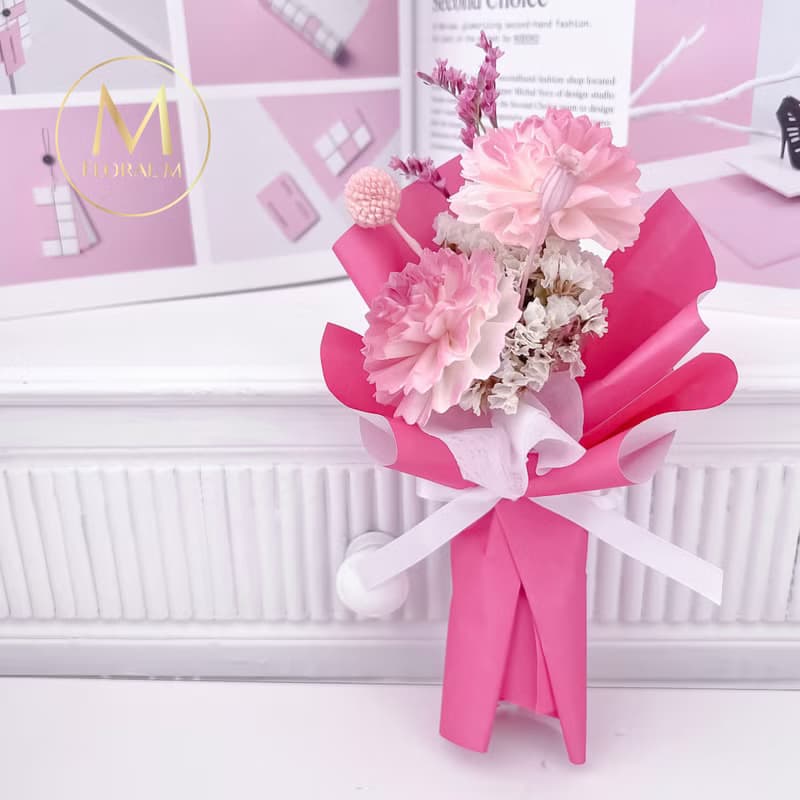 草莓卡士達擴香小花束(贈送5ml香氛油)