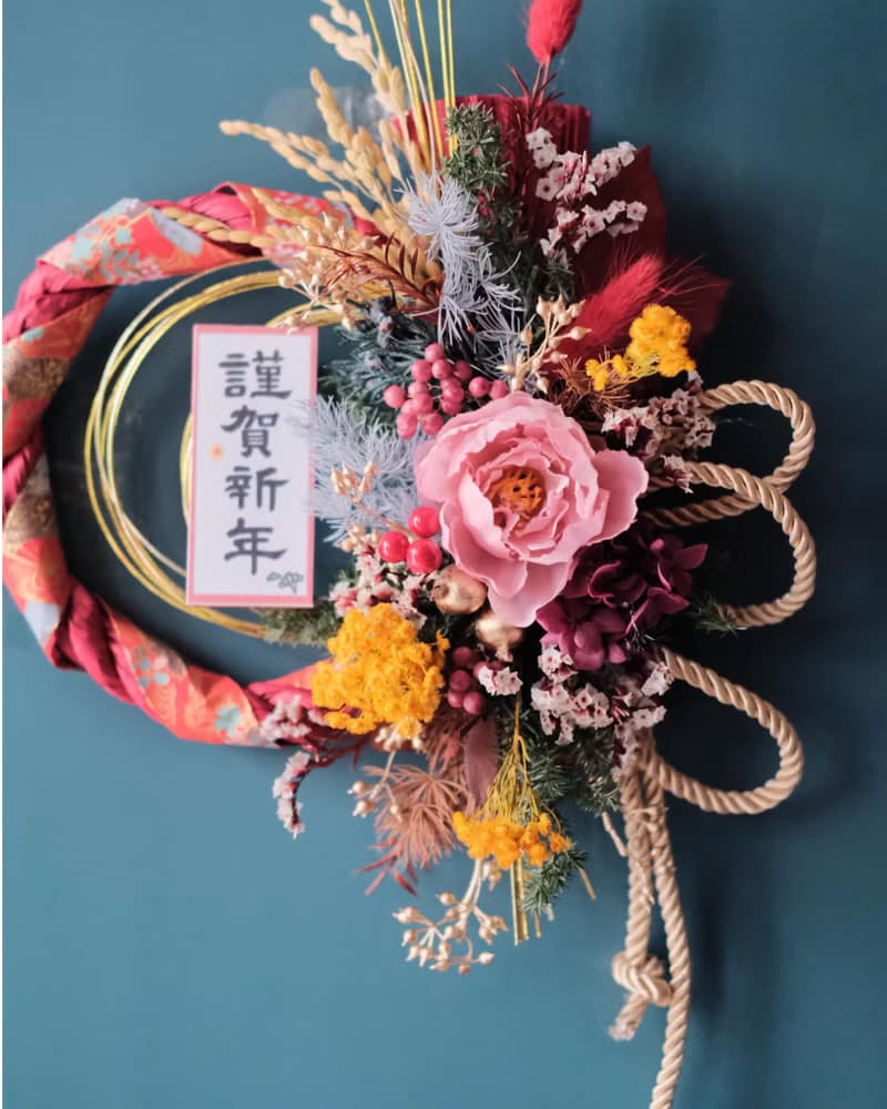 日式祈福注連繩禮盒附3M掛鉤包裝/宮廷牡丹款/開幕/喬遷/新年禮盒