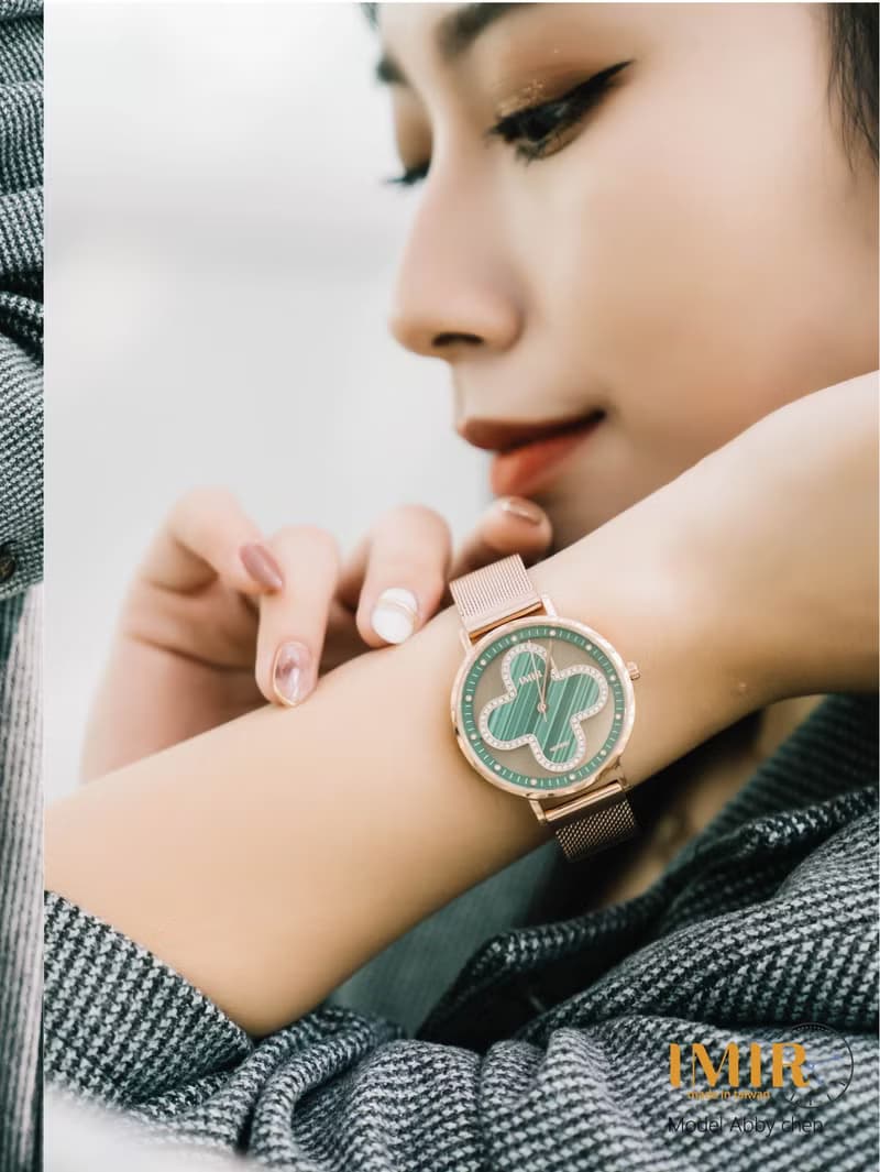 IMIR 璀璨 | 綠孔雀石 玫瑰金殼 皮帶(36mm)