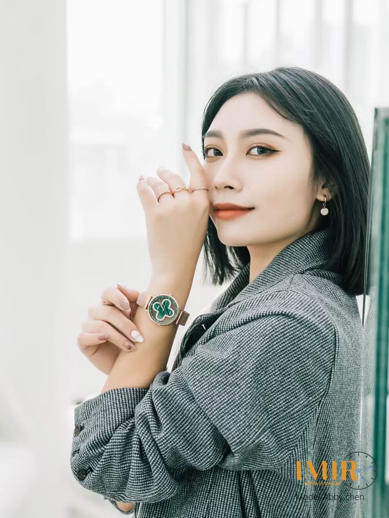 IMIR 璀璨 | 綠孔雀石 玫瑰金殼 皮帶(36mm)