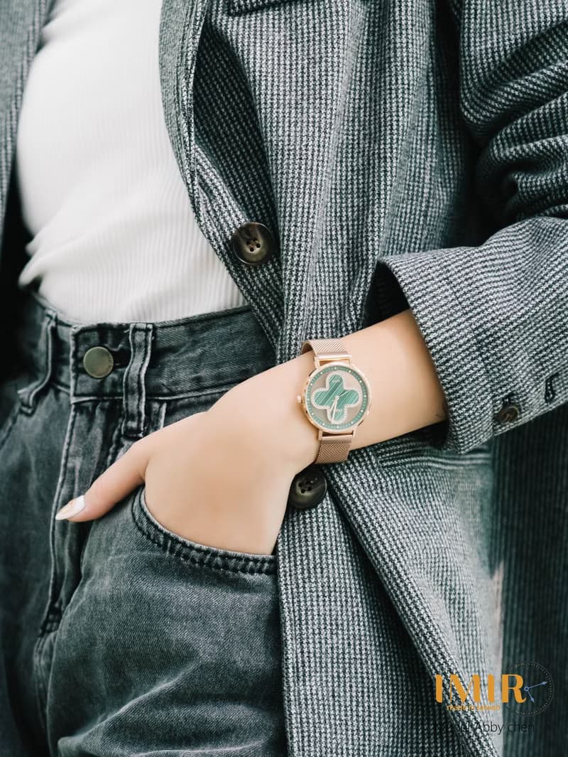 IMIR 璀璨 | 綠孔雀石 玫瑰金殼 皮帶(36mm)