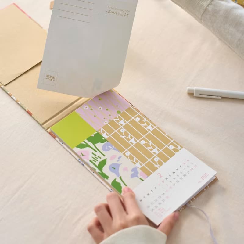2025明信片桌曆/經典拼花/四季