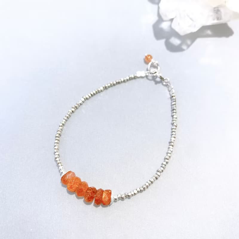 Ops Sunstone silver bracelet - 金太陽石/925純銀/手鍊