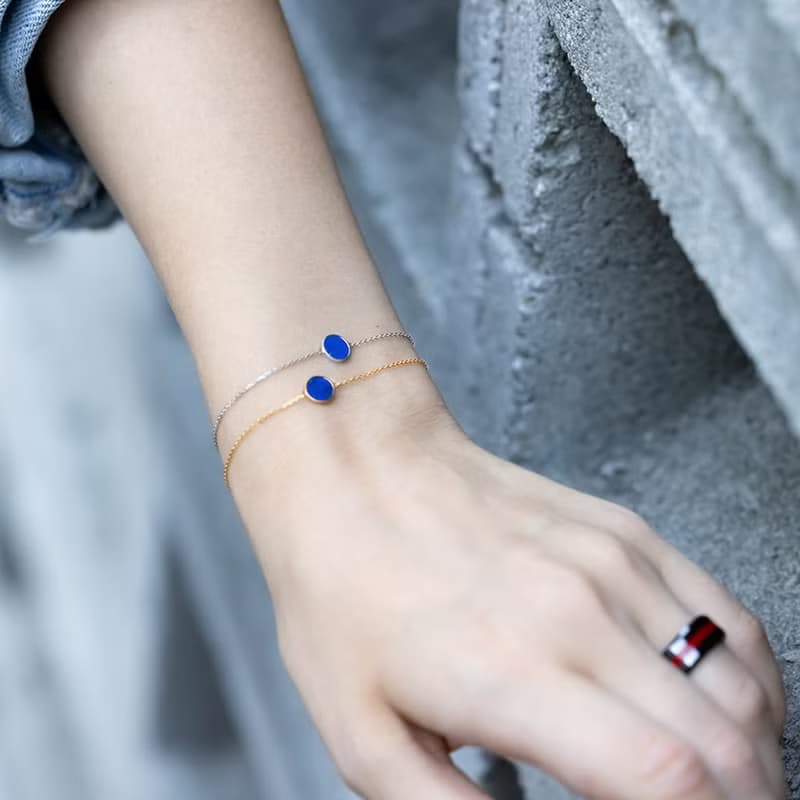 ROCA MINI ROUND LAPIS LAZULI BRACELET_WHITE