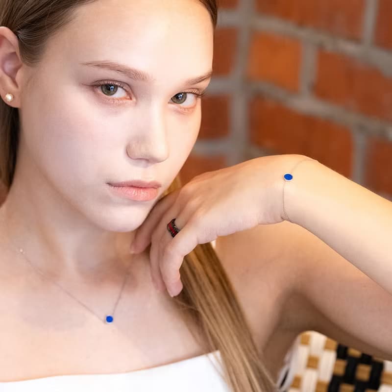 ROCA MINI ROUND LAPIS LAZULI BRACELET_WHITE