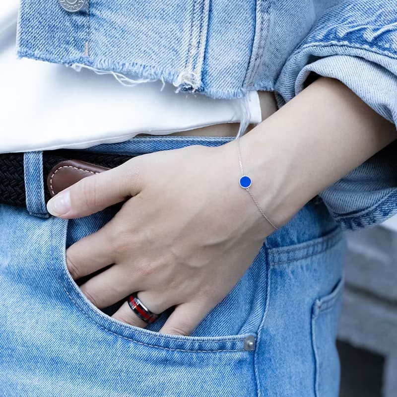 ROCA MINI ROUND LAPIS LAZULI BRACELET_WHITE